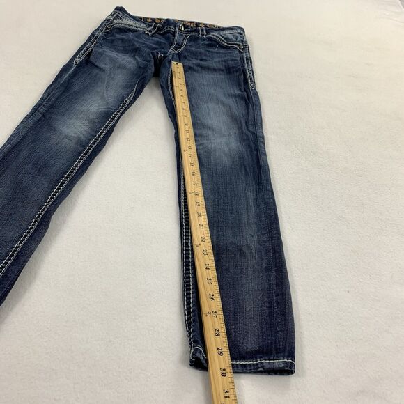 $174 Rock Revival Telma Easy Skinny Leg Jeans 27 Womens Medium Blue Wash Denim - Picture 8 of 8
